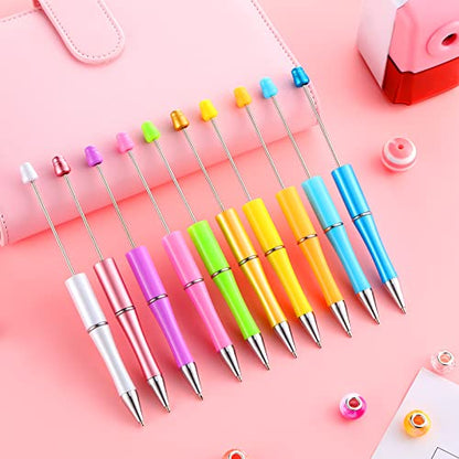 Crtiin 50 Pack Beadable Pens, Ballpoint Pens, School Supplies, Macaroon - color: Macaroon