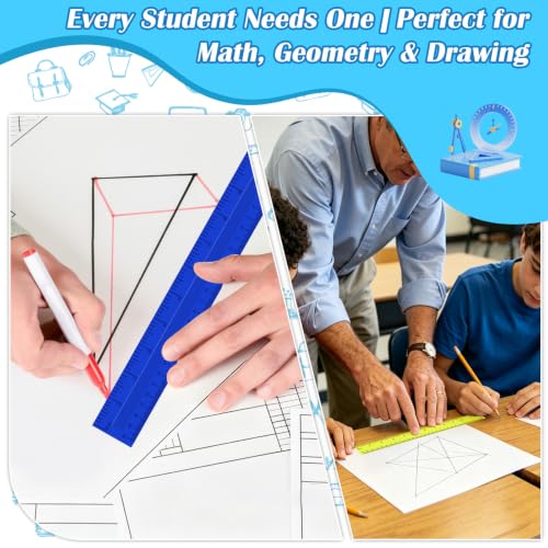 36 Pack Clear Plastic Rulers 12 Inch, Rulers Bulk for Classroom - color: Multicolor
