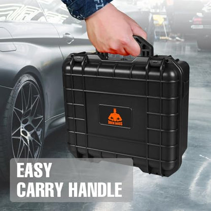 Jack Boss 13.6X11.4X6 Inch Hard Case, Portable Weather Waterproof Protective Camera Case with Customizable Foam, Foam Case Fit Use of Drones, Camera, Equipments, Black,upgraded (Pack of 2) - color: Black, size: 13.6x11.4x6 in (Pack of 2)