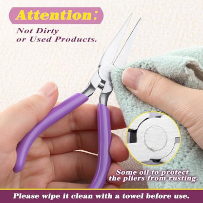 SPEEDWOX Flat Nose Pliers for Jewelry Making Serrated Jaw Pliers Mini Duck Bill Plier Bracelet Bending Plier Jewellery Making Tool Beading Flat Wire Plyer for Wire Wrapping Bending Ring Opening - style: Flat Nose Pliers Serrated Jaws