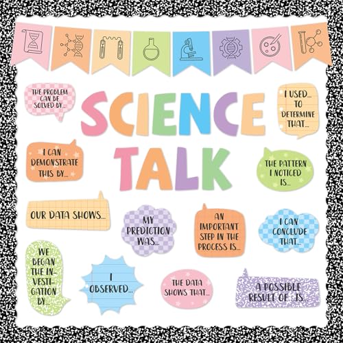 Composition Science Bulletin Board Set Classroom Decorations Science Talk Bulletin Board Decorations Educational Paper Cutouts for Elementary Middle School Wall Decor Back to School Teacher Supplies - style: Composition