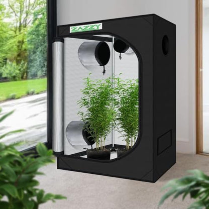 zazzy 4x2 Grow Tent, 48"x24"x60" 600D Mylar Reflective Growing Tents - size: 48"x24"x60"