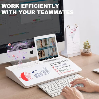 Small Glass Desktop Whiteboard Dry-Erase-Board - Computer Keyboard Stand White Board Surface Pad with Aromatherapy, Desk Organizers with Accessories for Office, Home, School Supplies - color: Aroma - White