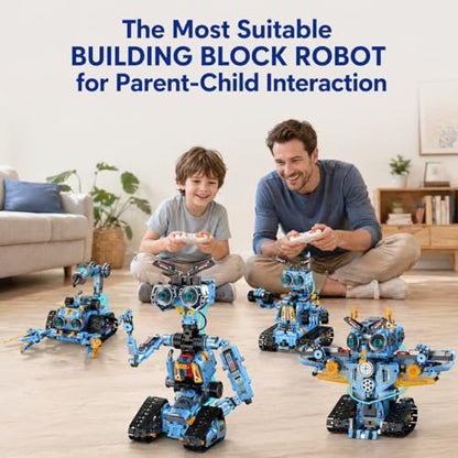 zinat 4-in-1 STEM Robot Building Kit with Remote Control, Multiple Robot Designs, Educational DIY Blocks Toy, Birthday for Kids 6-14 & Adults - 824Pcs