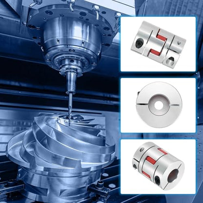 MECCANIXITY Aluminum Shaft Coupling 8mm to 18mm Flexible Spider Coupling L50mm x D40mm Coupler Jaw Spider Shaft Joint Connector for 3D Printers DIY Encoder CNC Router Milling Machine - size: D40mm Fit 8mm to 18mm