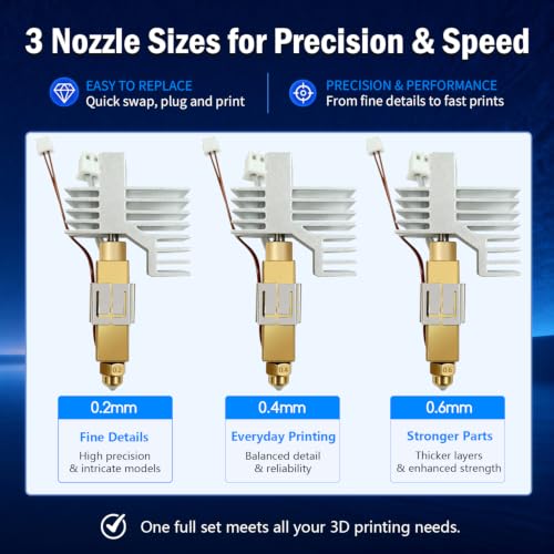 3PK CC2 Hotend 0.2/0.4/0.6MM Centauri Carbon 2 Ceramic Hot End - style: 3PK 0.2/0.4/0.6MM CC2 Hotend
