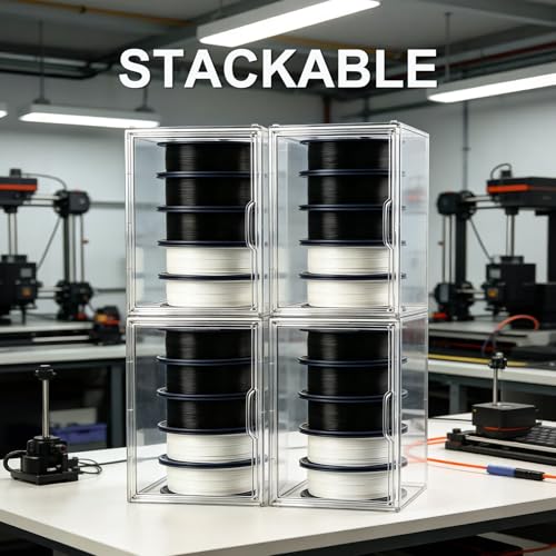 Acrylic Filament Storage Box Compatible with SUNLU PLA 3D Printer Filament, Filament Container Holder for Bambu Filament