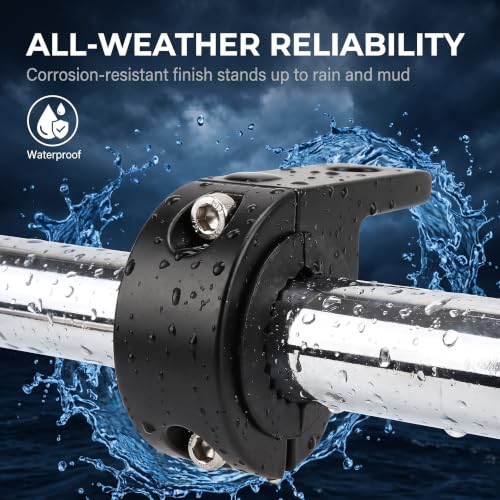 2 PCS Corrosion Resistant Aluminum Horizontal Bar Mount Clamp Kit, Adjustable 0.87" - 1.2" Tube Bracket for Bullbar Roll Cage Roof Rack, Fits Motorcycle ATV Truck SUV Vehicles (Black)