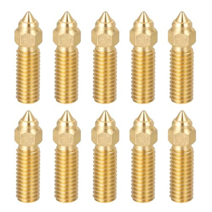uxcell 10 Pcs 0.4mm Brass Nozzles M6 Thread for K1 3D Printers - size: 0.4mm