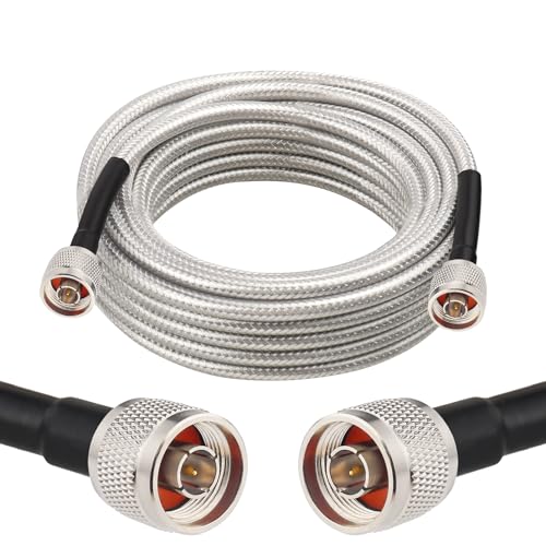 MOOKEERF RG8X N Male to N Male Cable 20FT,Ultra Low Loss N Cable 50 ohm RG8X Stranded Core for WiFi Router,Amplifier,Antenna,Signal Booster Use - size: 20FT