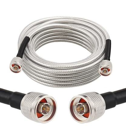 MOOKEERF RG8X N Male to N Male Cable 20FT,Ultra Low Loss N Cable 50 ohm RG8X Stranded Core for WiFi Router,Amplifier,Antenna,Signal Booster Use - size: 20FT