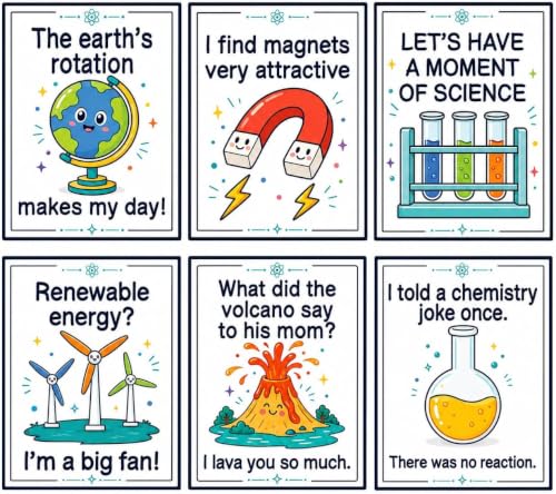Funny Science Posters Set of 6, Science Classroom Decor, 11x14 Inch - color: Funny Science
