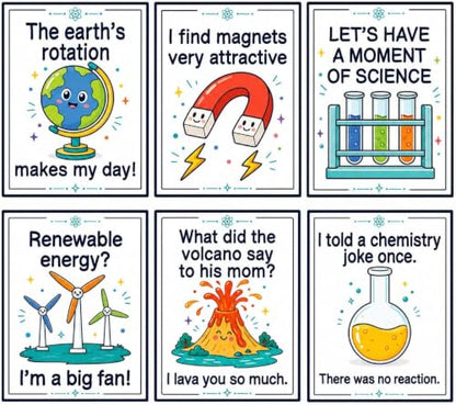 Funny Science Posters Set of 6, Science Classroom Decor, 11x14 Inch - color: Funny Science
