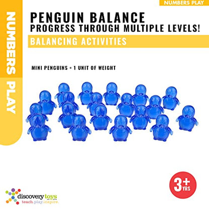 Discovery Toys Penguin Balance | Kindergarten Balance Math Game | Balance Counting Toys | Learning Stem Montessori Toys Educational w/Penguin Scale, Cards, Balancing Numbers for Kids