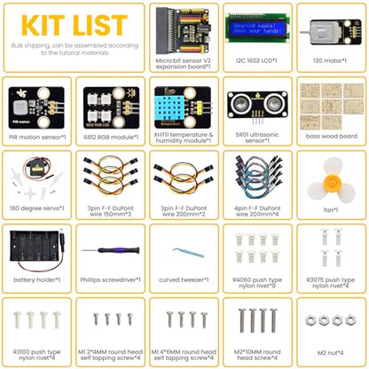 KEYESTUDIO Smart House Kit for Micro:bit V2(not Included), DIY Microbit Home Automation Educational STEM Kit for Beginners 15+