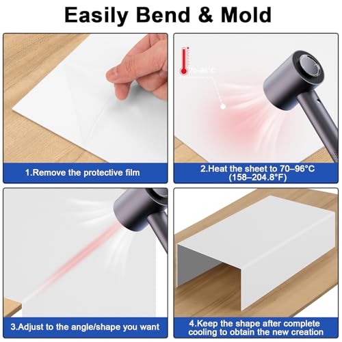 4Pack White ABS Plastic Sheet 12" x 16" x 1/8" Thick White Rigid Thermoplastic Sheet (Upgrade Surface) 3MM Flexible High Tensile ABS Moldable Plastic Panel for Crafts, DIY, Signs - color: White, size: 12" x 16" x 1/8"
