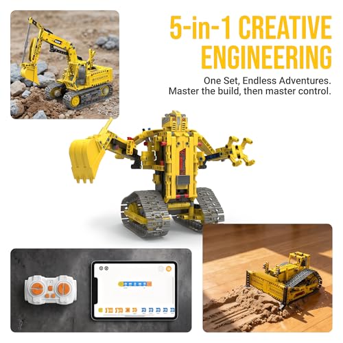 Robot Building Kit, 5-in-1 Programmable Robot Kit, App & Remote