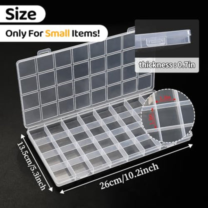 Praisebank 32 Grids Beading Storage Container Box, Perfect for Storage Beads & Small Items. (Clear / 1 Pack) - size: 32 x 1 Pack