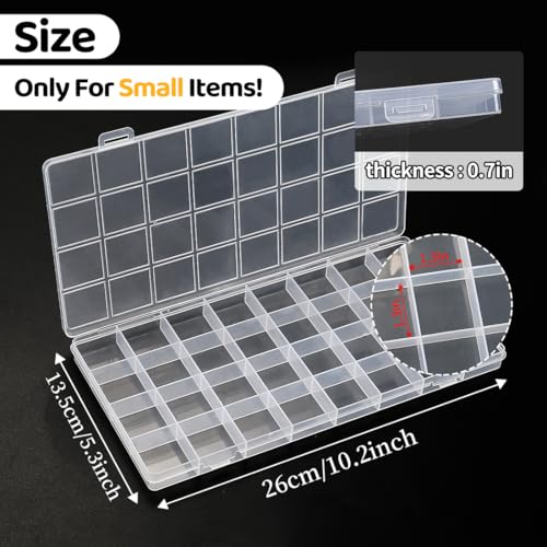 Praisebank 32 Grids Beading Storage Container Box, Perfect for Storage Beads & Small Items. (Clear / 4 Pack) - size: 32 x 4 Pack