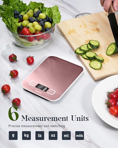 Food Scale, Digital Kitchen Scale with Grams & Ounces Units, 11lb - color: Pink