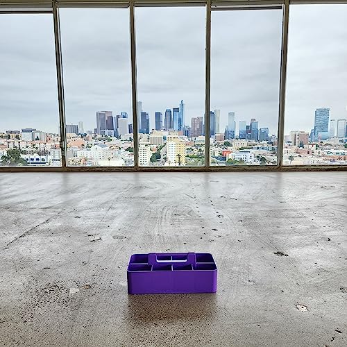 2 PACK Portable DIY 8 Dividers Durable Plastic Tote Tool & Supply Cleaning Caddy with Handle Made In USA (Royal Purple) - color: Royal Purple