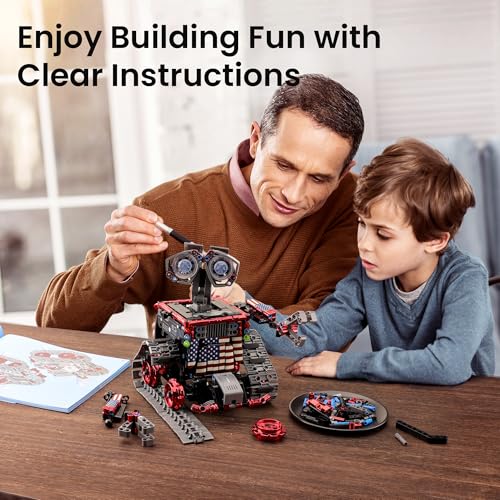 Sillbird Robot Building Kit STEM Gifts for Boys 8-12 with Remote Control - color: 2-red