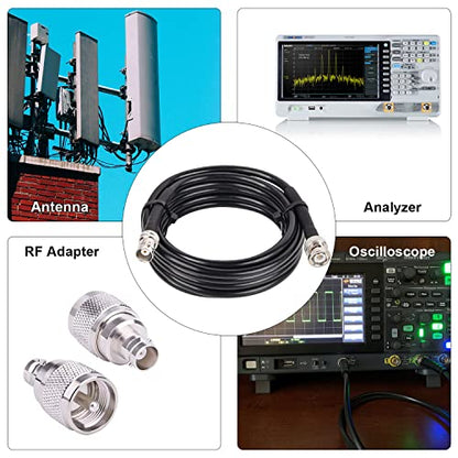 MOOKEERF BNC Male to BNC Female Coaxial Cable 50 ohm RG8X Coax Ultra Low Loss for Antenna, RF Radio, Modem, Oscilloscope, Spectrum, Analyzer, Signal Generator (15FT) - size: 15FT