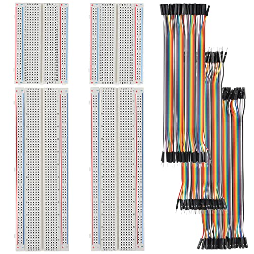 Breadboard and Jumper Wires Kit Include 830 Tie Points Breadboard 400 Tie Points Breadboard Jumper Wire