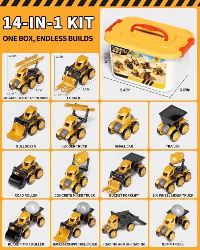 98-Piece Construction Vehicle STEM Building Kit for Kids Ages 5-8