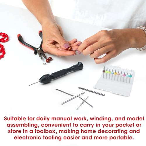 61Pcs/Set Pin Vise, 50 Micro Twist Drill Bits Set 1-3mm, 10 PCB Mini Hand Rotary Tool Random Color 0.1-1mm, Drilling Vice For Making Jewelry Miniatures Carburetor Modeling Resin Polymer Clay DIY Craft