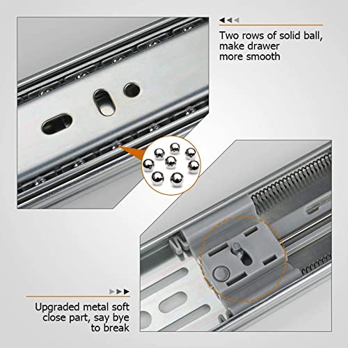 LONTAN 6 Pairs 24 Inch Soft Close Drawer Slides Heavy Duty 100lb Capacity - size: 24 Inch