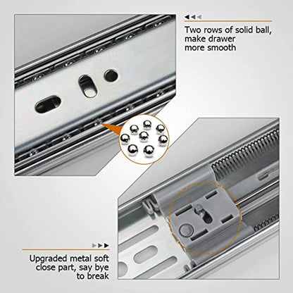 LONTAN 6 Pairs 24 Inch Soft Close Drawer Slides Heavy Duty 100lb Capacity - size: 24 Inch
