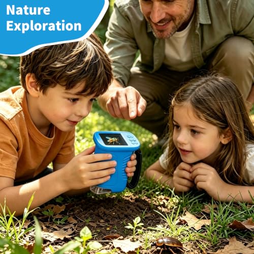 1000X Handheld Microscope for Kids,Mini Pocket Digital Microscope-Blue - color: Blue