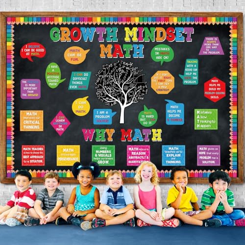 Pajean 68 Pcs Growth Mindset Math Bulletin Board Set Classroom Decorations - style: Growth Mindset