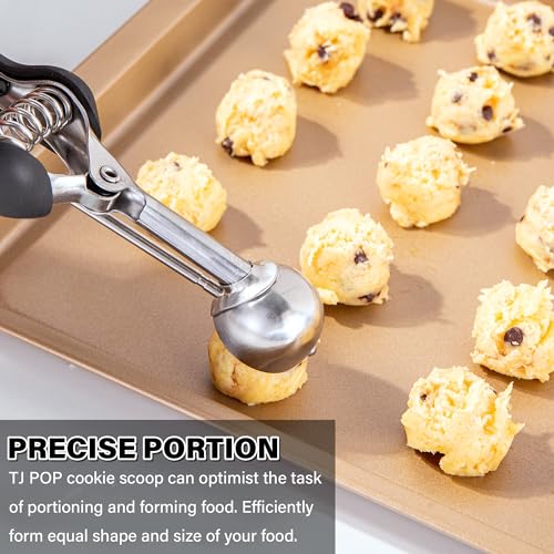 Small Cookie Scoop 2 tsp for Baking, Professional Stainless Steel Mini Ice Cream Scoop 30mm, Cookie Dough Scooper Meatball Scoop, Good Soft Grips, Quick Trigger Release, 10ml (2 Teaspoon) - size: 2 tsp ( 30 mm)