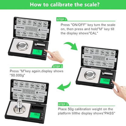 GRAM PRES High Precision Milligram Scale, Digital Mini Pocket Gram Scale - color: Black
