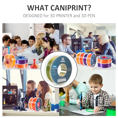 Geeetech 3D Printer Silk PLA Dual Color Filament, Metal-Like Shiny Silk Filament 1.75mm 1kg (2.2lbs) Spool, Dimensional Accuracy +/- 0.02 mm, Silk Yellow Green - color: 1kg Dual Color Yellow-green