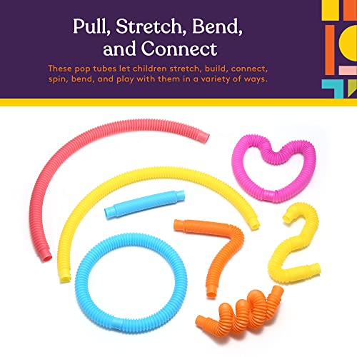 Special Supplies Fun Pull and Stretch Tubes for Kids - Pop, Bend, Build, and Connect Toy, Provide Tactile and Auditory Sensory Play, Colorful, Heavy-Duty Plastic (16-Pack Primary Colors) - style: 16-Pack Primary Colors