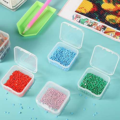13 Pack Small Plastic Bead Organizers with Clear Case, 1.7 x 1.7 x 0.8 Inch - size: 1.7 x 1.7 x 0.8 Inch