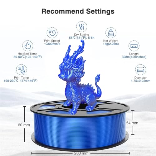 Silk Pla Plus Filament 2KG Bundle, 1.75mm+/- 0.02 mm,Red+Blue - color: A-1kg*2 Red+blue