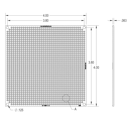 Double Sided ENIG Perf Board, PCB Board, Electronic Circuit Board for DIY Prototype Circuit, FR4, Plated Through Hole Solder Prototype Board, ST-PERF (4" x 4") - style: 4" x 4"