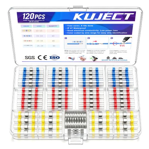 Kuject Heat Shrink Solder Seal Wire Connectors Kit 120PCS