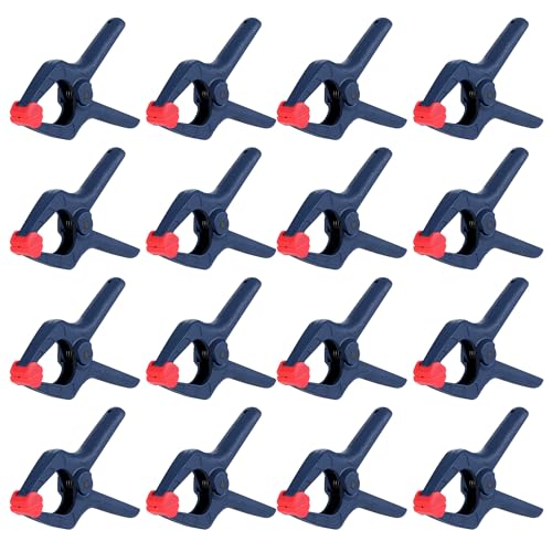 WORKPRO Spring Clamp Set, 16-Piece 3-3/8" with Adjustable Jaw Pads - color: Blue, size: Single Size Set (3-3/8")