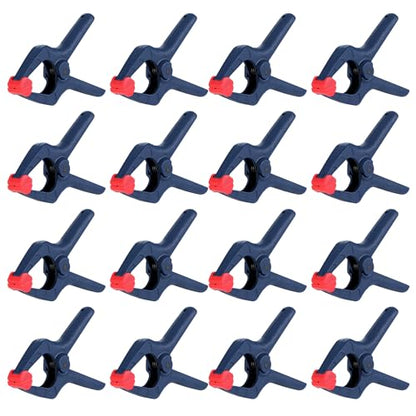 WORKPRO Spring Clamp Set, 16-Piece 3-3/8" with Adjustable Jaw Pads - color: Blue, size: Single Size Set (3-3/8")