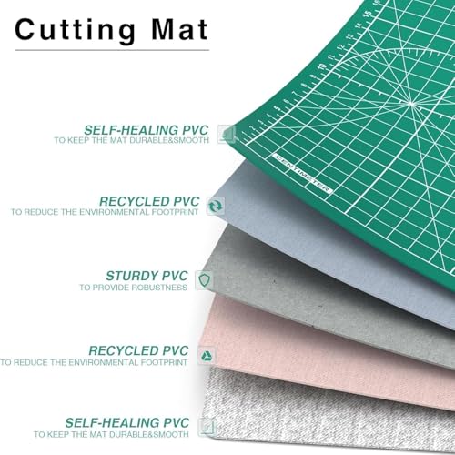 DIYSELF 23in×17in Cutting Mat, A2 Self Healing Craft Mat for Sewing - color: Green, size: 23"L x 17"W