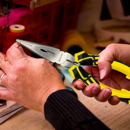 BOOSDEN 8 inch Needle Nose Pliers with Wire Cutters Spring Loaded - size: 8" (1 Pack)