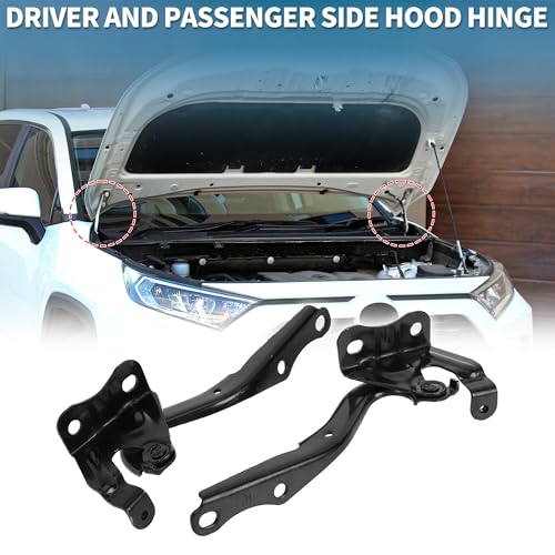 Hood Hinges for Toyota Matrix 2009-2014 for Toyota Corolla 2009-2013 Front Driver and Passenger Side No.5342012520/5341012550 Front Bonnet Bracket Black 1 Pair