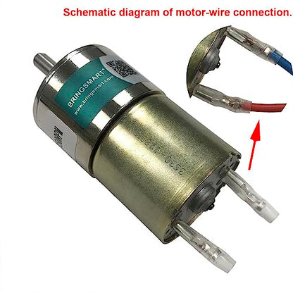 Bringsmart DC 12V 10rpm Gear Motor with Bracket Centric Shaft 37mm Gearbox - style: 12V 10RPM
