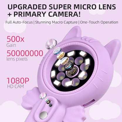 Kids Microscope, 500X Microscope for Kids, Dual Camera - color: Blue
