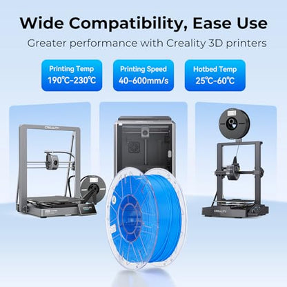 Creality 3D Printer RFID Filament Bundle, Hyper PLA Filament 1.75mm for 3D Printing, Hyper PLA RFID Filament No-Tangling High Precision, 1KG(2.2 lbs) Spool (4 Black) - color: 4 Black